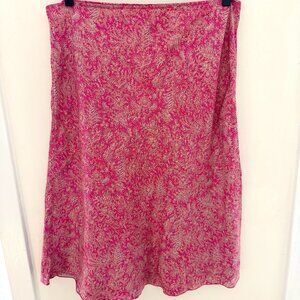 Gap Pink and Yellow Paisley Midi Skirt Size Medium
